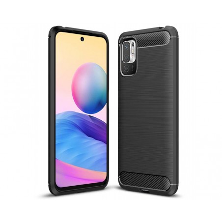 Funda Gel Tpu Tipo Carbon Negra para Xiaomi Redmi Note 10 5G / POCO M3 Pro 5G