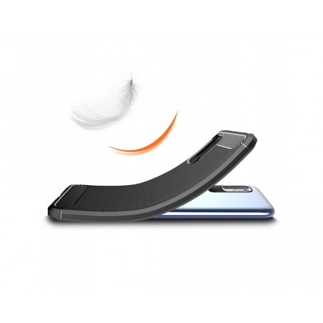 Funda Gel Tpu Tipo Carbon Negra para Xiaomi Redmi Note 10 5G / POCO M3 Pro 5G