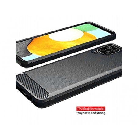 Funda Gel Tpu Tipo Carbon Negra para Samsung Galaxy A22 4G / M22