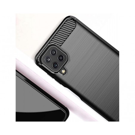 Funda Gel Tpu Tipo Carbon Negra para Samsung Galaxy A22 4G / M22