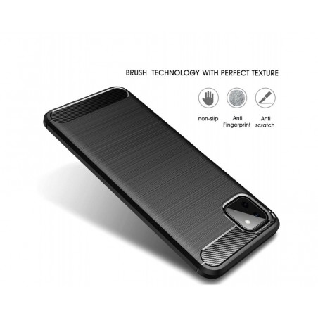 Funda Gel Tpu Tipo Carbon Negra para Samsung Galaxy A22 5G