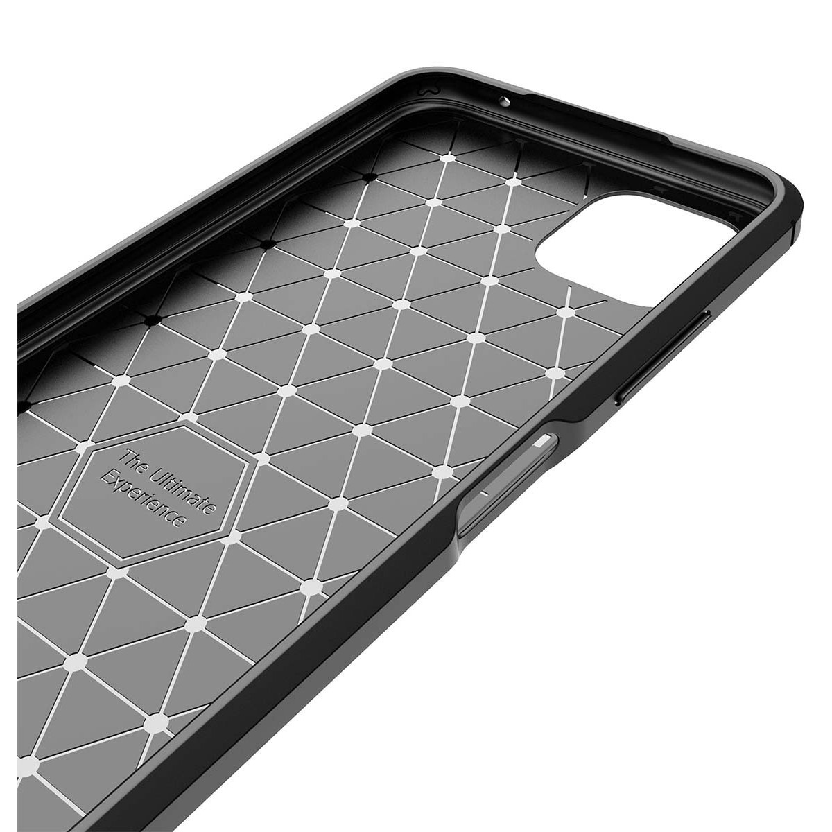 Funda Gel Tpu Tipo Carbon Negra para Samsung Galaxy A22 5G