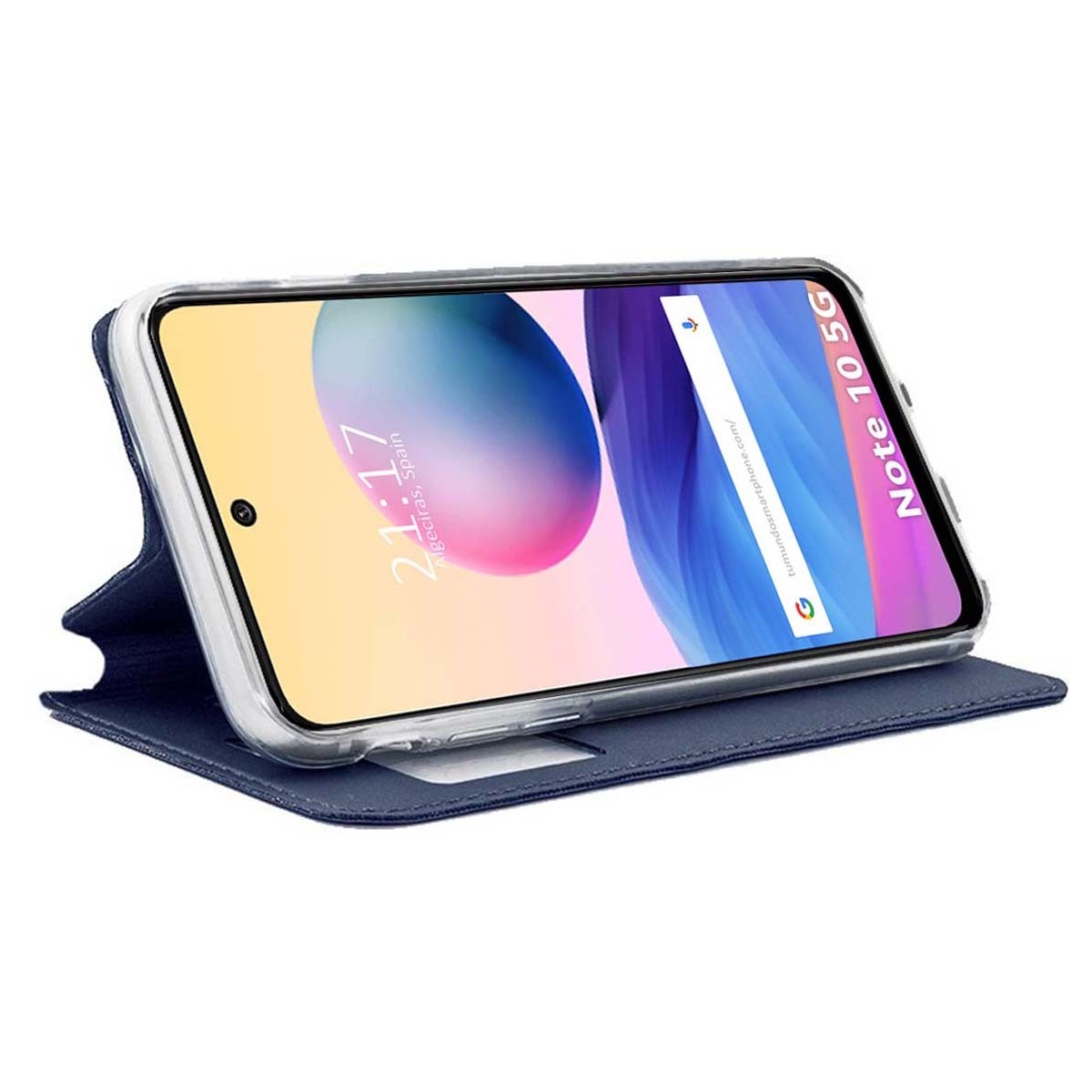 Funda Libro Soporte con Ventana para Xiaomi Redmi Note 10 5G / POCO M3 Pro 5G color Azul