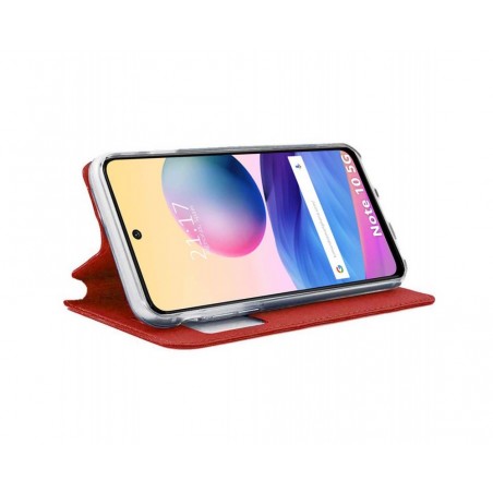 Funda Libro Soporte con Ventana para Xiaomi Redmi Note 10 5G / POCO M3 Pro 5G color Roja