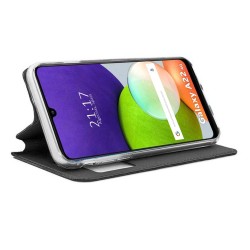 Funda Libro Soporte con Ventana para Samsung Galaxy A22 4G / M22 color Negra 2