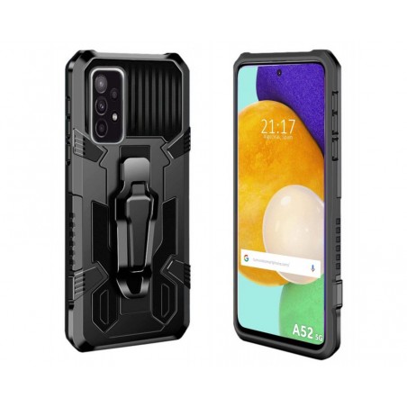 Funda Tough Armor Negra con Clip Magnético para Samsung Galaxy A52 / A52 5G / A52s 5G