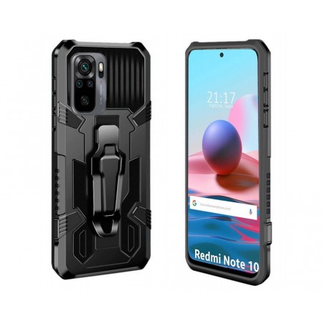 Funda Tough Armor Negra con Clip Magnético para Xiaomi Redmi Note 10 / 10S