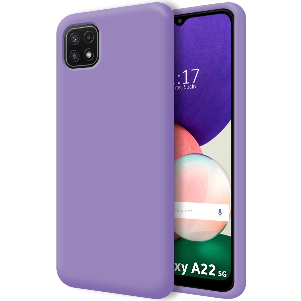 Funda Silicona Líquida Ultra Suave para Samsung Galaxy A22 5G color Morada