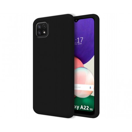 Funda Silicona Líquida Ultra Suave para Samsung Galaxy A22 5G color Negra