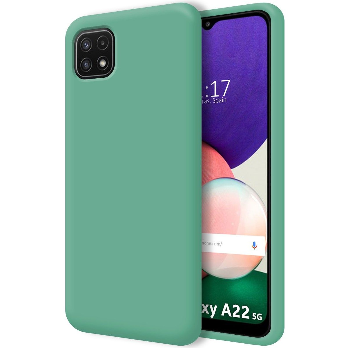 Funda Silicona Líquida Ultra Suave para Samsung Galaxy A22 5G color Verde