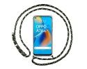 Funda Colgante Transparente para Oppo A74 4G con Cordon Verde / Dorado
