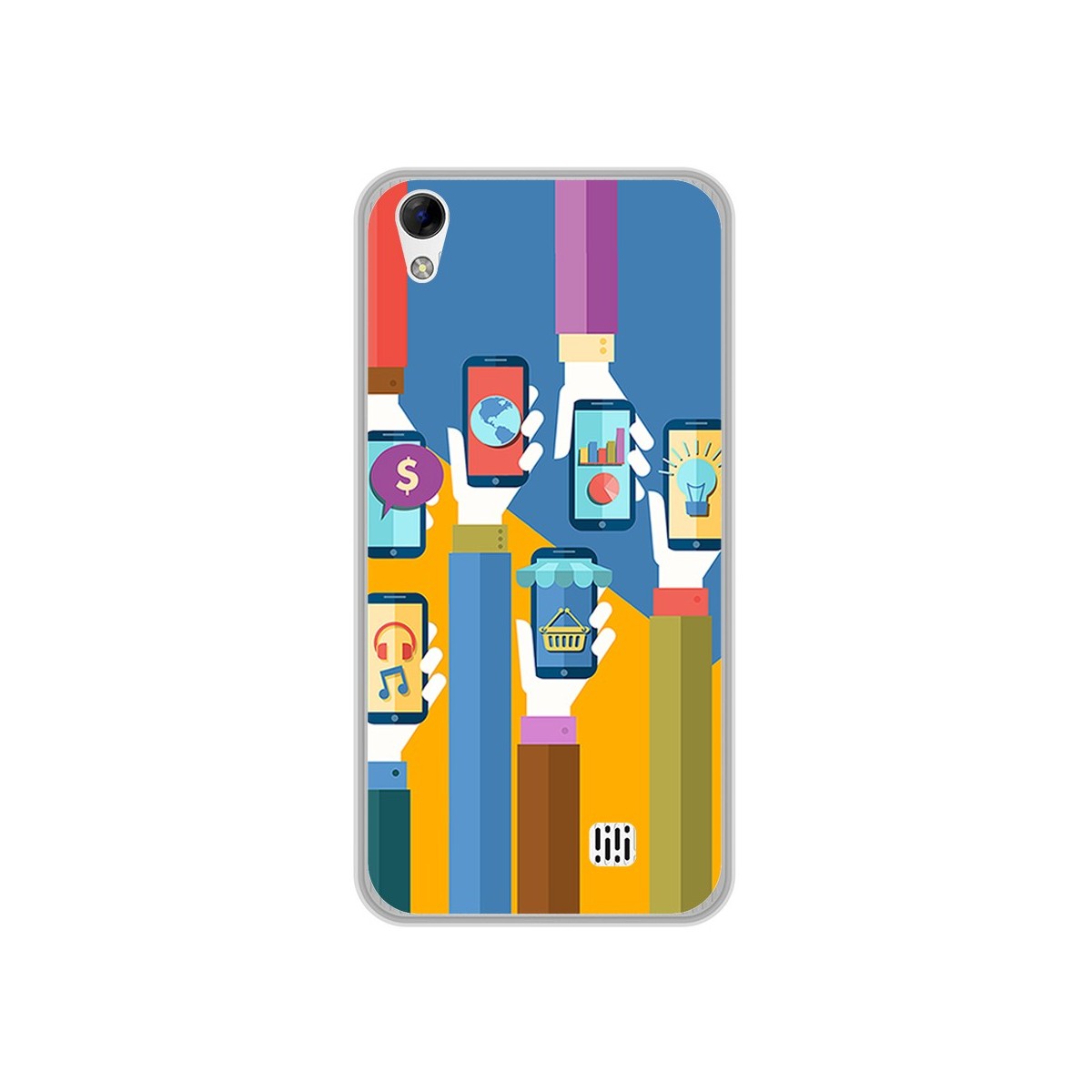 Funda Gel Tpu para Homtom HT16 / HT16 Pro Diseño Apps Dibujos