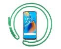 Funda Colgante Transparente para Oppo A74 4G con Cordon Verde Agua