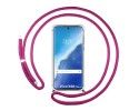 Funda Colgante Transparente para Vivo X60 Pro 5G con Cordon Rosa Fucsia