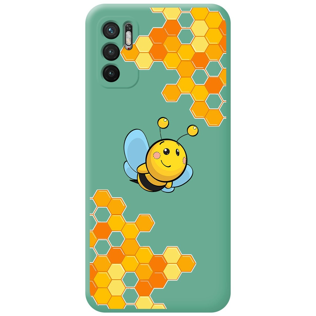 Funda Silicona Líquida Verde para Xiaomi Redmi Note 10 5G / POCO M3 Pro 5G diseño Abeja Dibujos