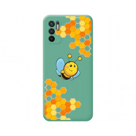 Funda Silicona Líquida Verde para Xiaomi Redmi Note 10 5G / POCO M3 Pro 5G diseño Abeja Dibujos