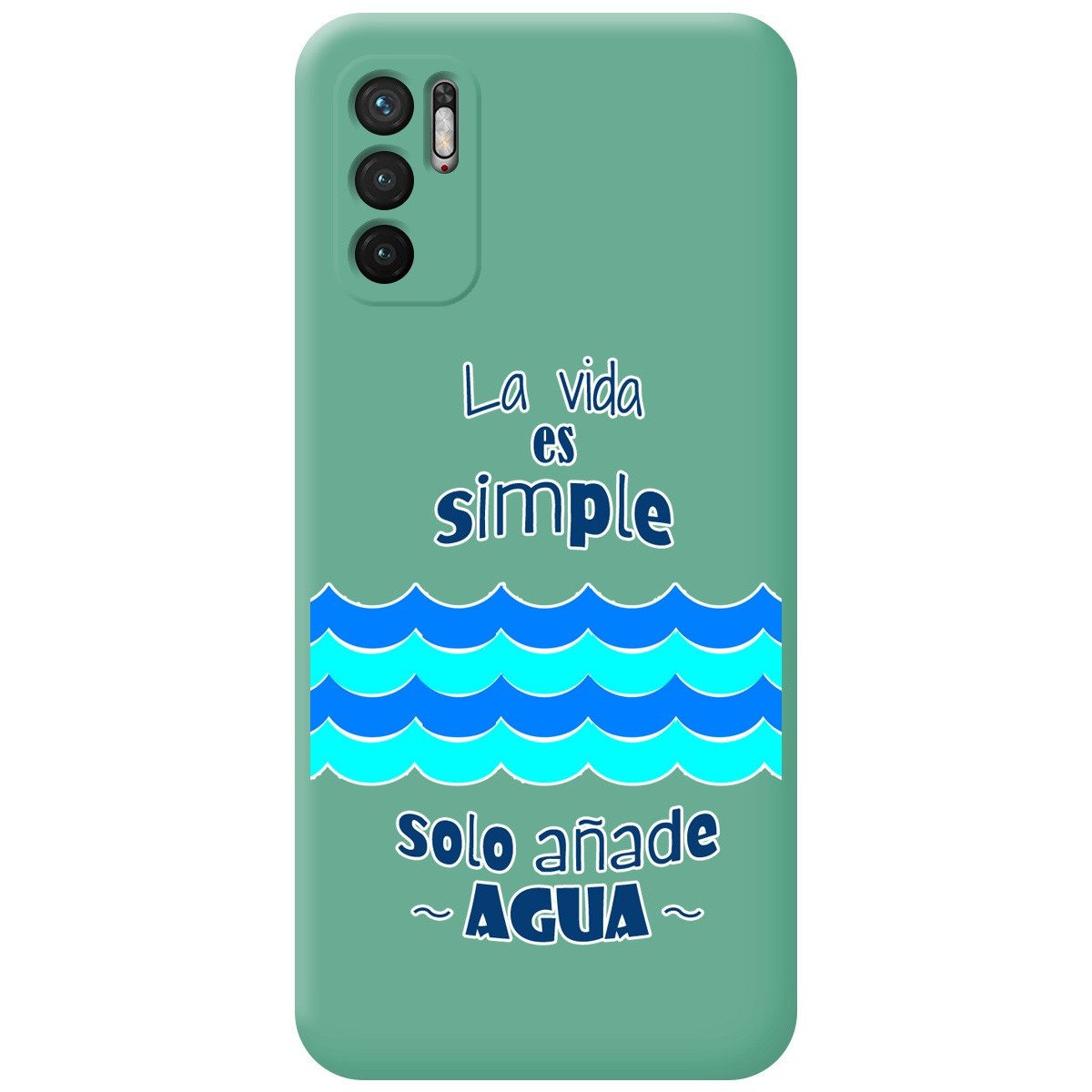 Funda Silicona Líquida Verde para Xiaomi Redmi Note 10 5G / POCO M3 Pro 5G diseño Agua Dibujos