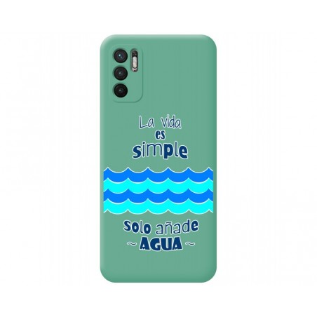 Funda Silicona Líquida Verde para Xiaomi Redmi Note 10 5G / POCO M3 Pro 5G diseño Agua Dibujos