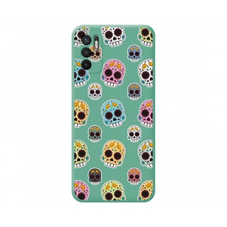 Funda Silicona Líquida Verde para Xiaomi Redmi Note 10 5G / POCO M3 Pro 5G diseño Catrina Dibujos