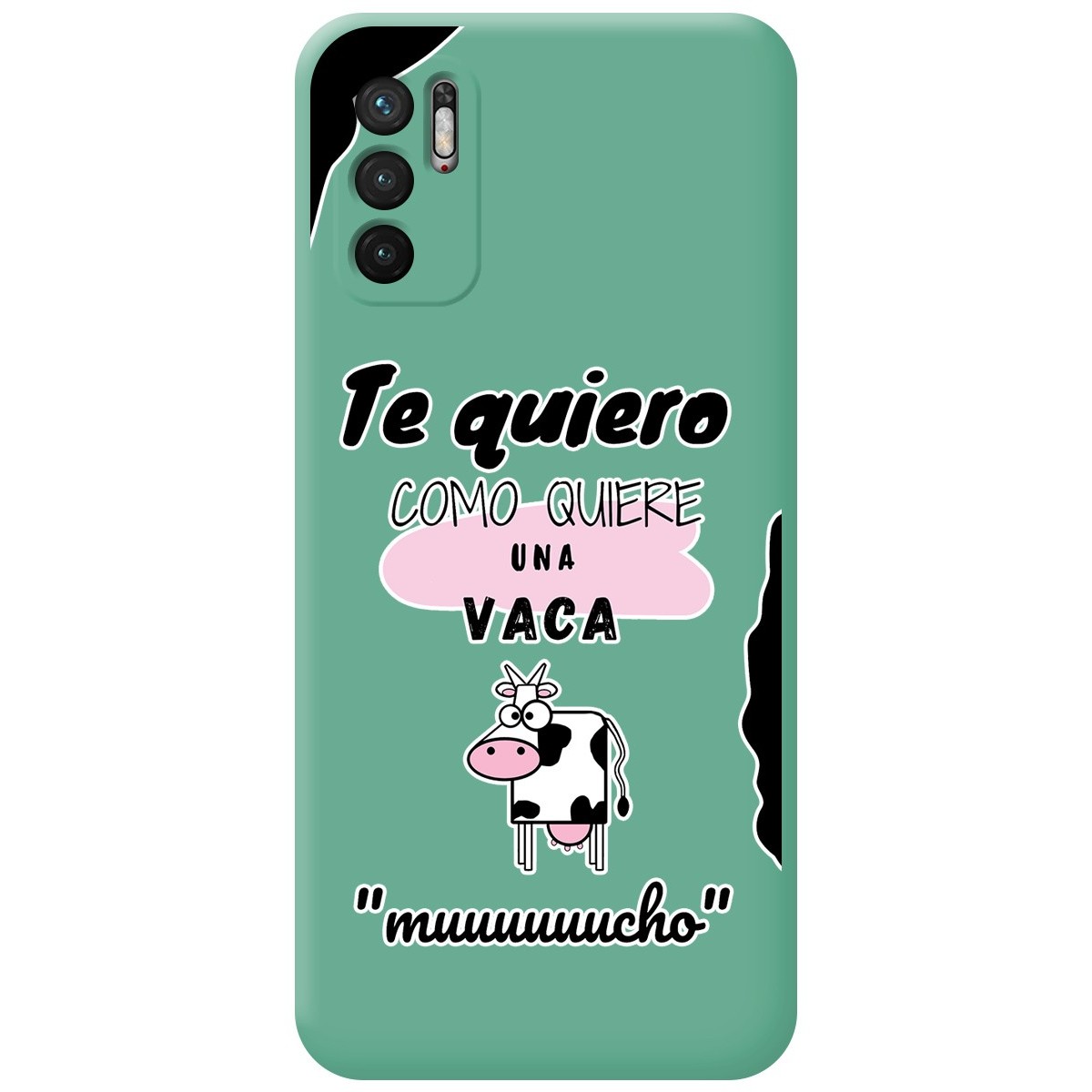 Funda Silicona Líquida Verde para Xiaomi Redmi Note 10 5G / POCO M3 Pro 5G diseño Vaca Dibujos