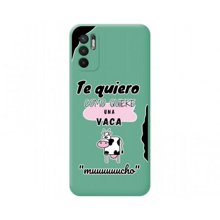 Funda Silicona Líquida Verde para Xiaomi Redmi Note 10 5G / POCO M3 Pro 5G diseño Vaca Dibujos
