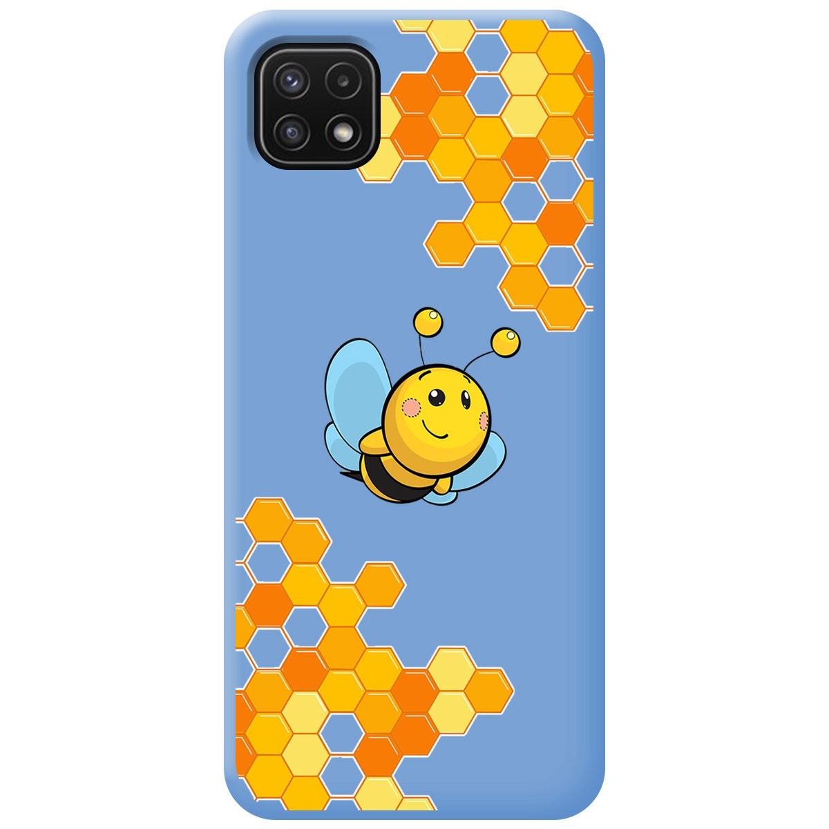 Funda Silicona Líquida Azul para Samsung Galaxy A22 5G diseño Abeja Dibujos
