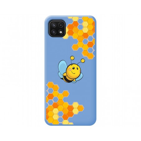 Funda Silicona Líquida Azul para Samsung Galaxy A22 5G diseño Abeja Dibujos
