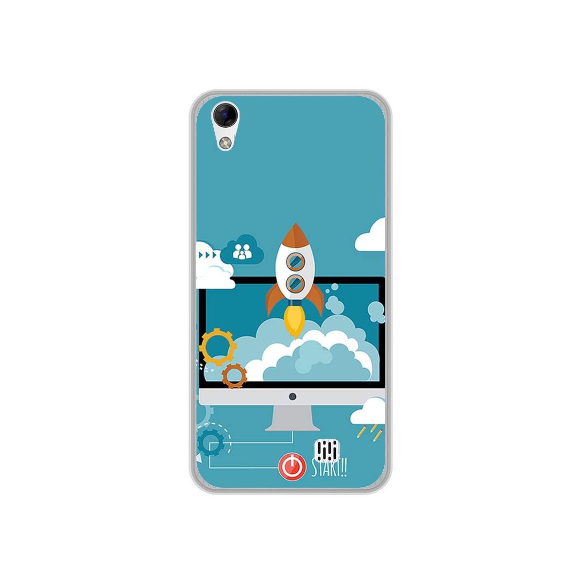 Funda Gel Tpu para Homtom HT16 / HT16 Pro Diseño Cohete Dibujos