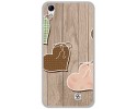 Funda Gel Tpu para Homtom HT16 / HT16 Pro Diseño Corazones Madera Dibujos