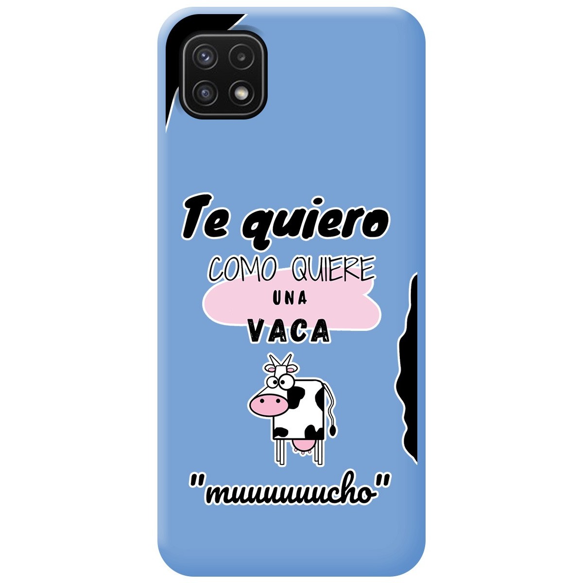 Funda Silicona Líquida Azul para Samsung Galaxy A22 5G diseño Vaca Dibujos
