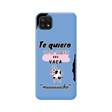 Funda Silicona Líquida Azul para Samsung Galaxy A22 5G diseño Vaca Dibujos