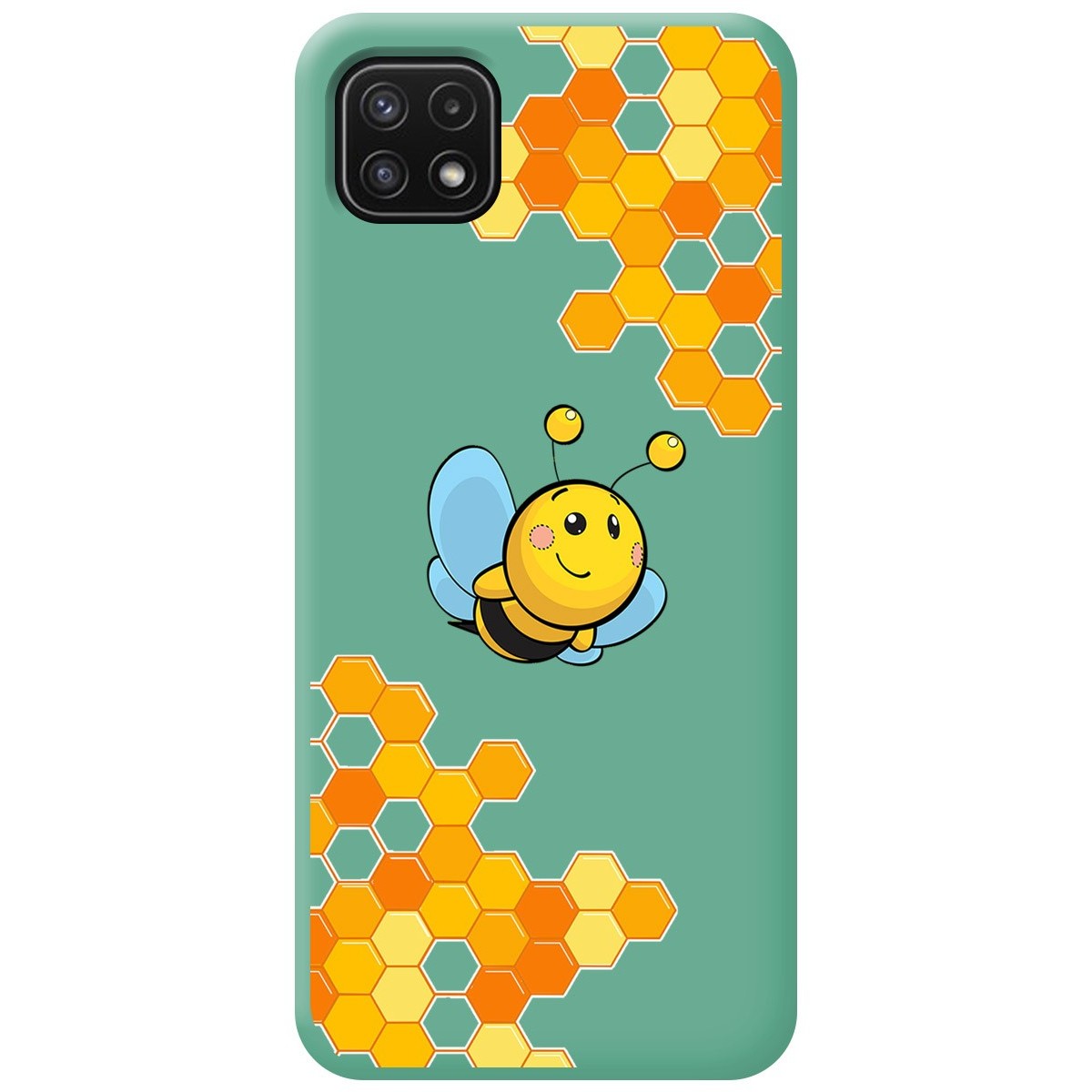 Funda Silicona Líquida Verde para Samsung Galaxy A22 5G diseño Abeja Dibujos