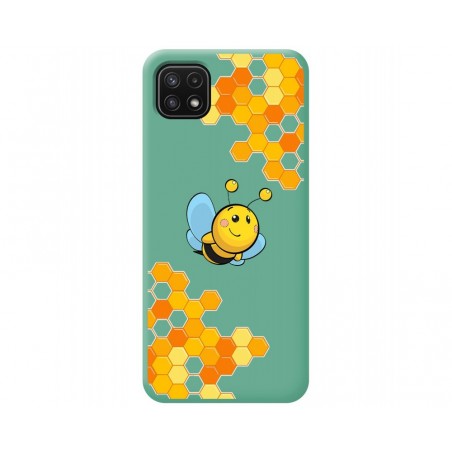 Funda Silicona Líquida Verde para Samsung Galaxy A22 5G diseño Abeja Dibujos