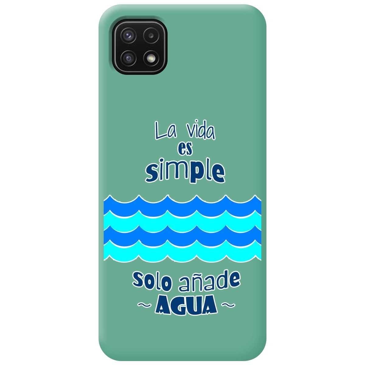 Funda Silicona Líquida Verde para Samsung Galaxy A22 5G diseño Agua Dibujos