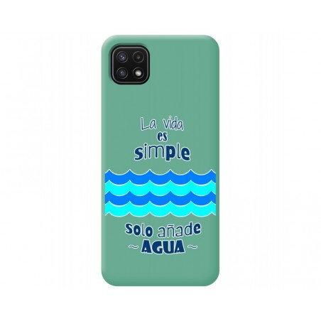 Funda Silicona Líquida Verde para Samsung Galaxy A22 5G diseño Agua Dibujos