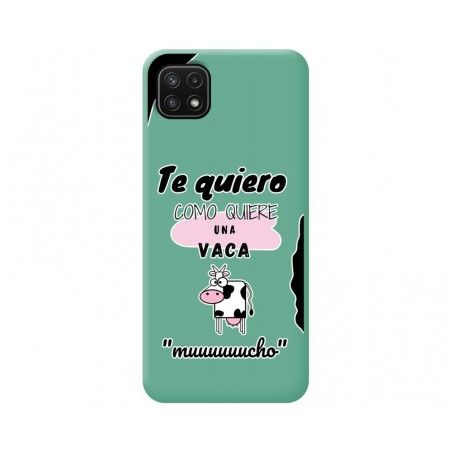 Funda Silicona Líquida Verde para Samsung Galaxy A22 5G diseño Vaca Dibujos