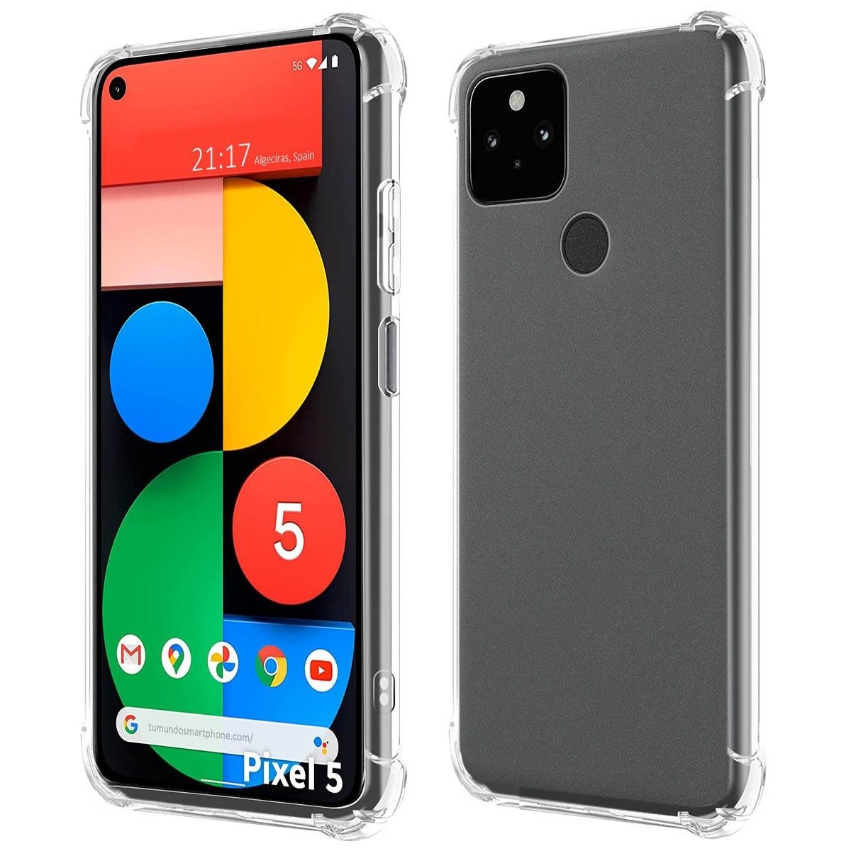 Funda Silicona Antigolpes Transparente para Google Pixel 5 5G