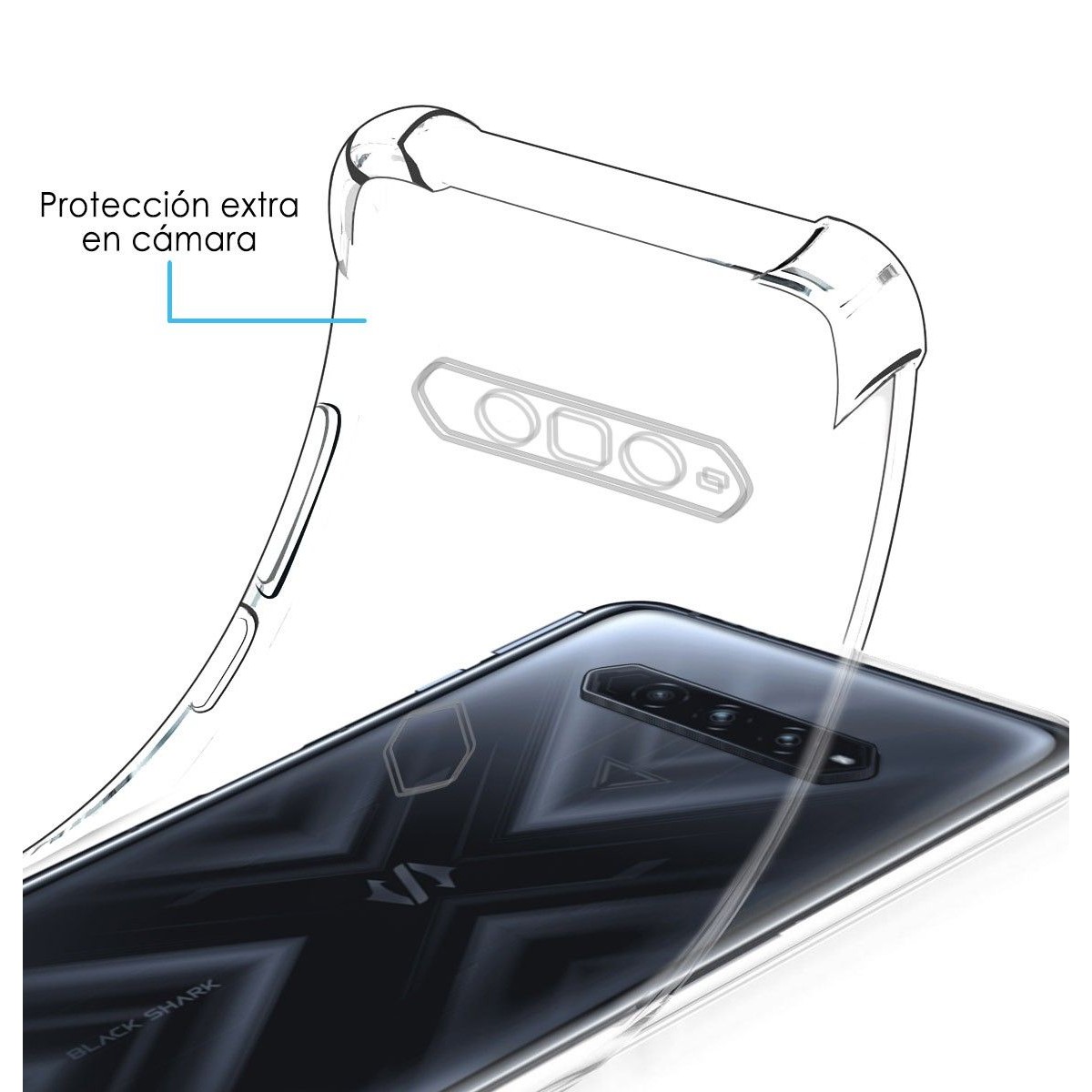 Funda Silicona Antigolpes Transparente para Xiaomi Black Shark 4 5G