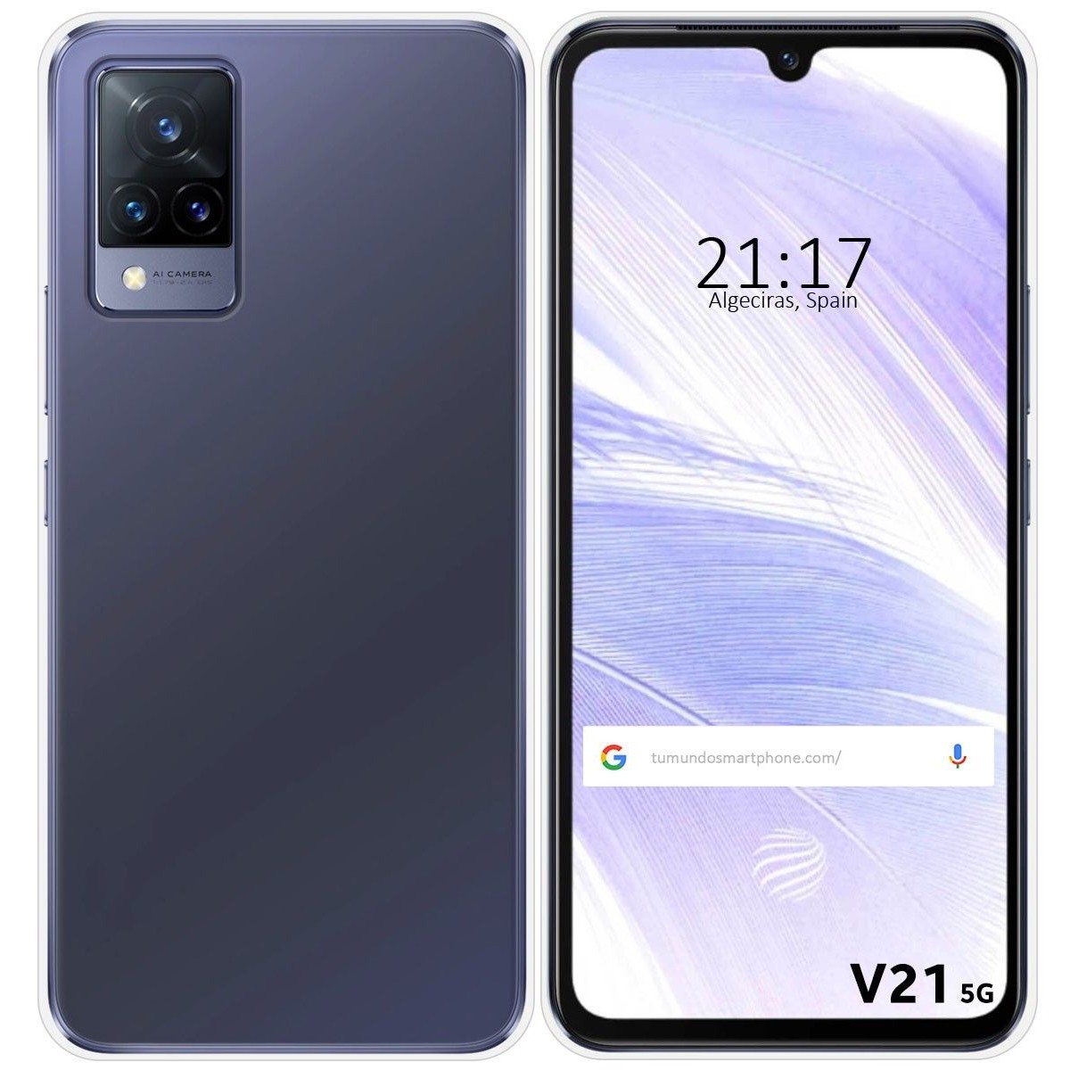 Funda Silicona Gel TPU Transparente para Vivo V21 5G