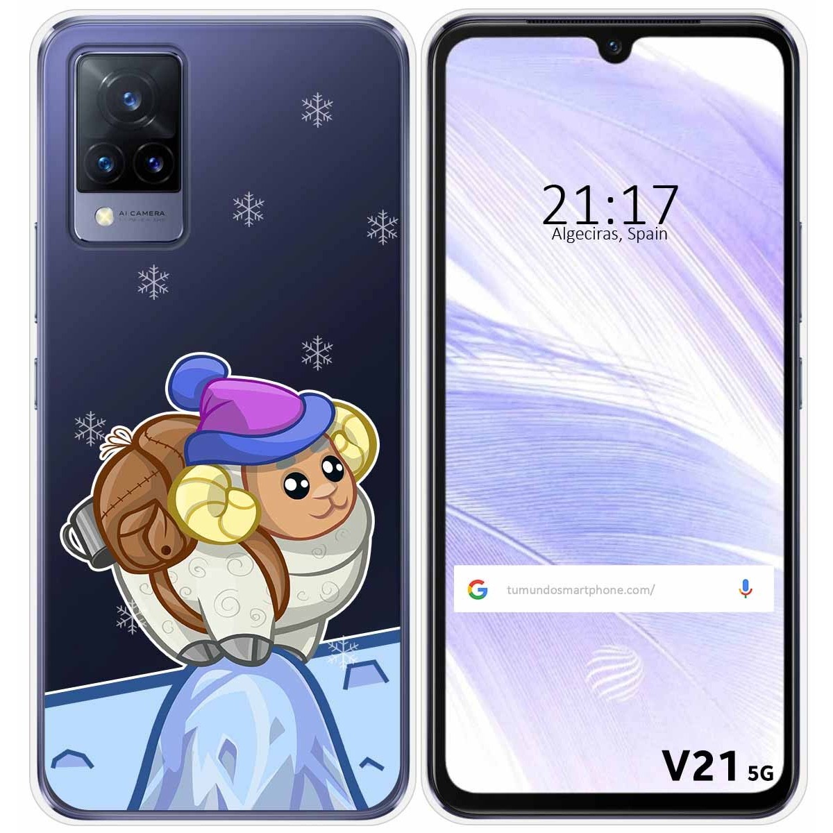 Funda Silicona Transparente para Vivo V21 5G diseño Cabra Dibujos
