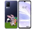 Funda Silicona Transparente para Vivo V21 5G diseño Conejo Dibujos