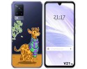 Funda Silicona Transparente para Vivo V21 5G diseño Jirafa Dibujos