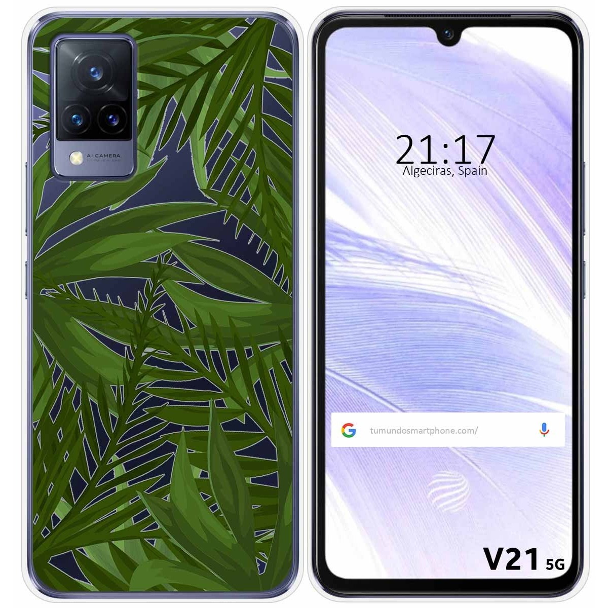 Funda Silicona Transparente para Vivo V21 5G diseño Jungla Dibujos