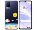 Funda Silicona Transparente para Vivo V21 5G diseño Playa Dibujos