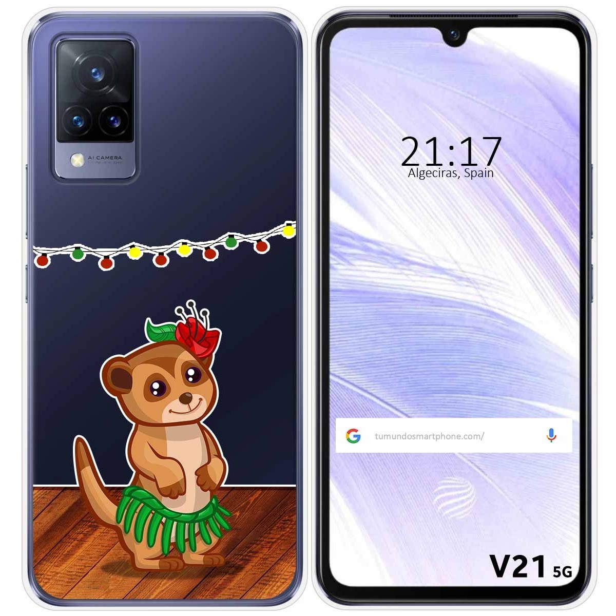 Funda Silicona Transparente para Vivo V21 5G diseño Suricata Dibujos