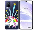 Funda Silicona Transparente para Vivo V21 5G diseño Unicornio Dibujos