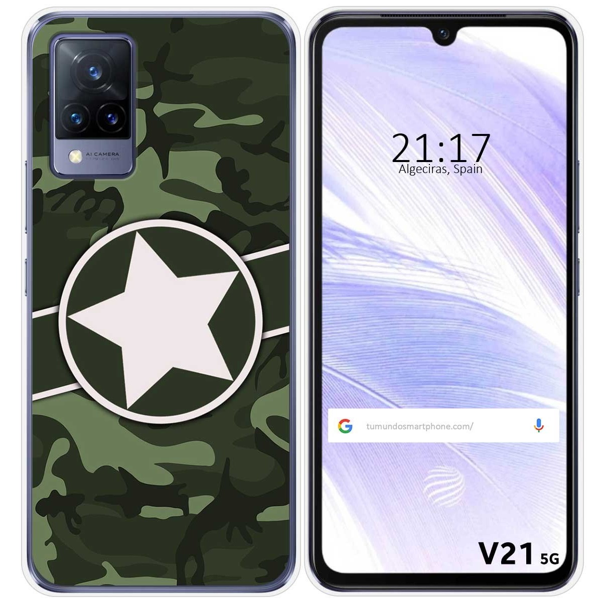 Funda Silicona para Vivo V21 5G diseño Camuflaje 01 Dibujos