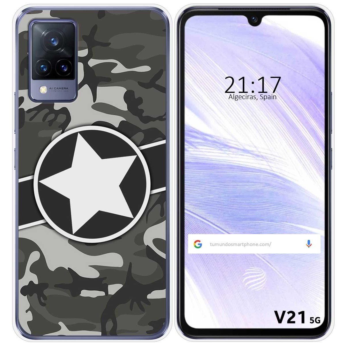 Funda Silicona para Vivo V21 5G diseño Camuflaje 02 Dibujos