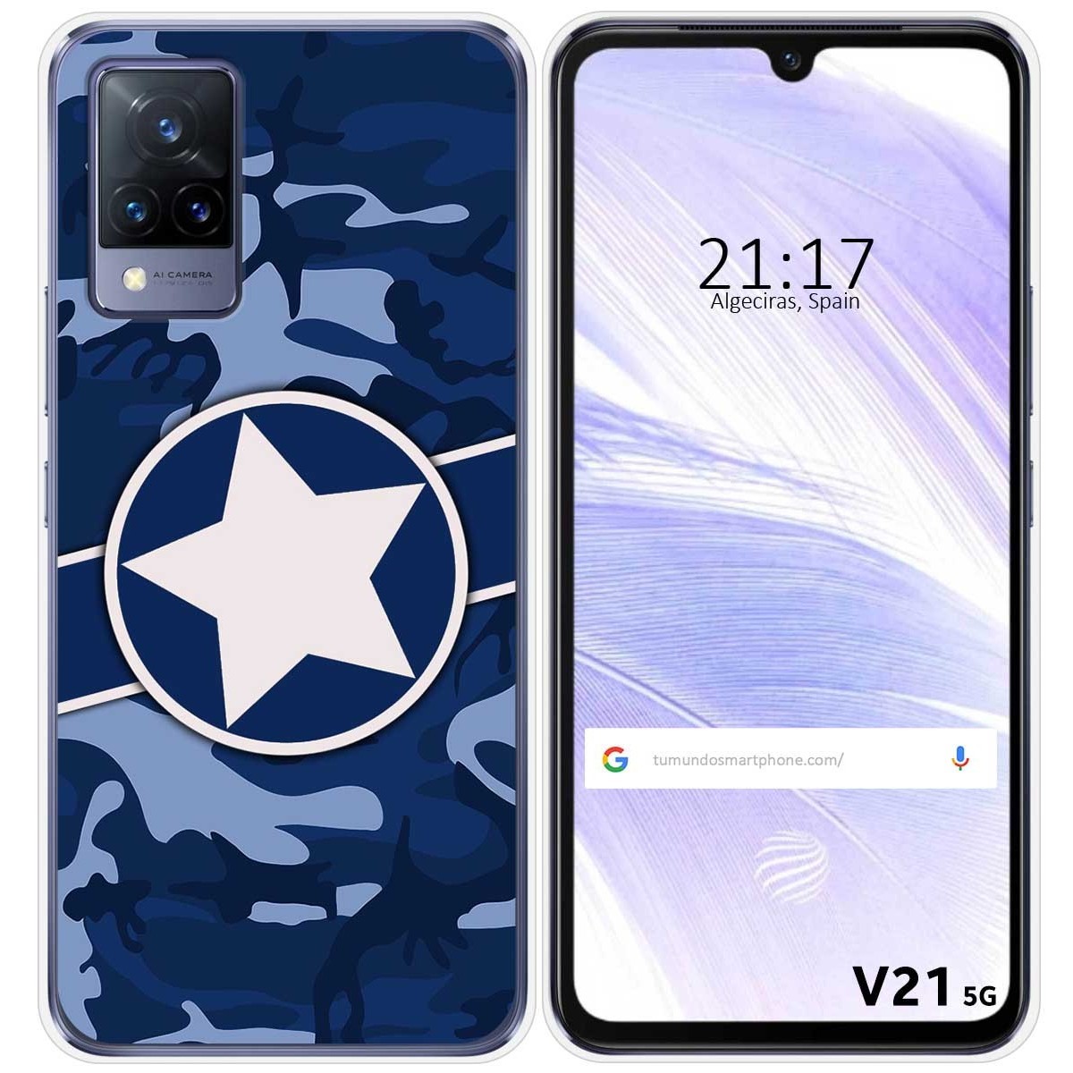 Funda Silicona para Vivo V21 5G diseño Camuflaje 03 Dibujos