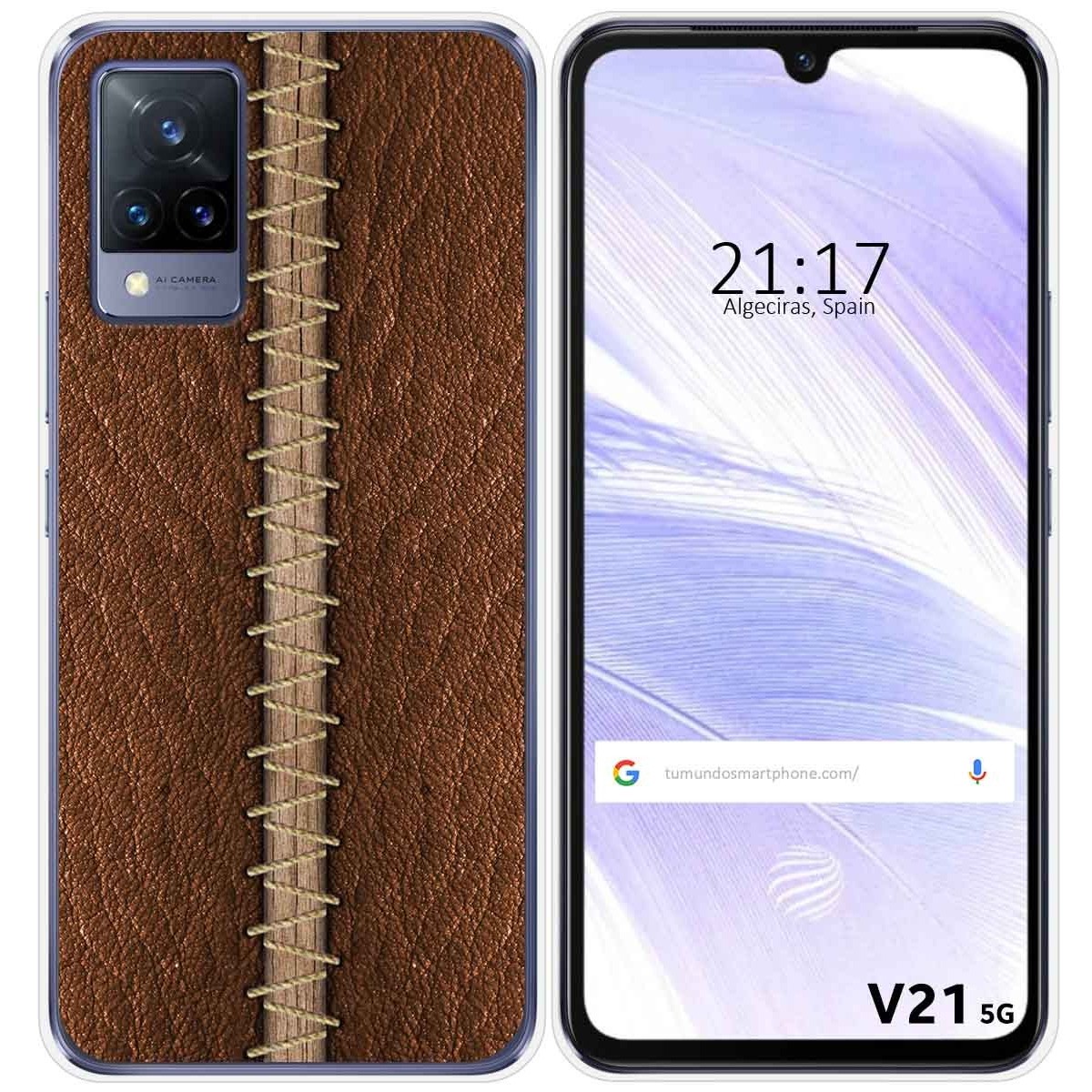 Funda Silicona para Vivo V21 5G diseño Cuero 01 Dibujos